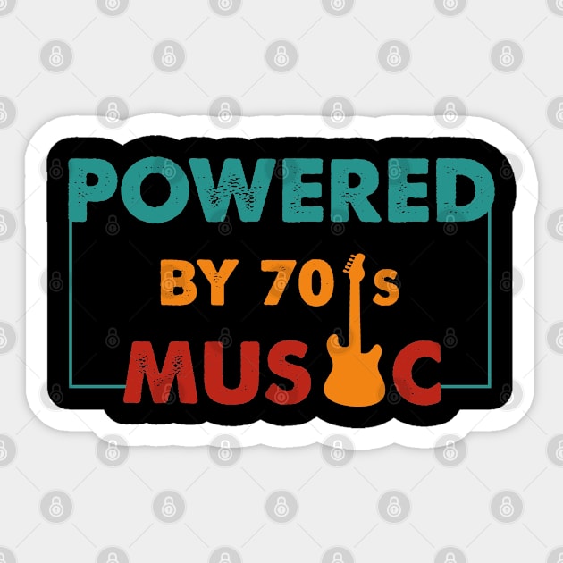 Powered by 70's Music vintage Sticker by Aymoon05